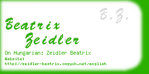 beatrix zeidler business card